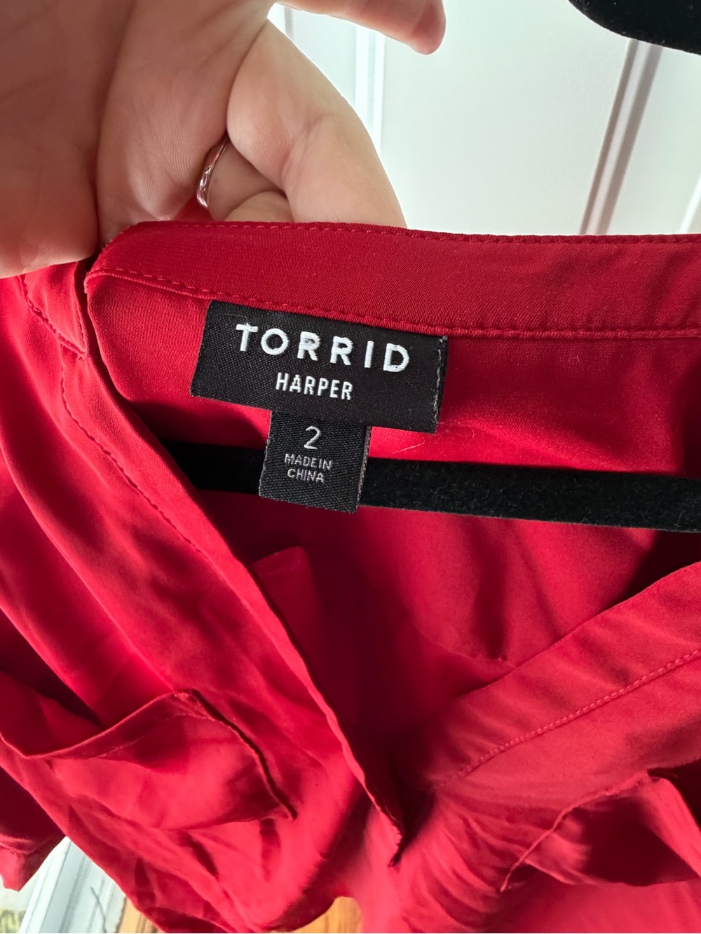 Torrid 2xl Red Women's V-Neck Pocket Blouse - Picture 8 of 11